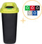 Plafor Sort Bin, Prullenbak voor afvalscheiding - 90L – Zwart/Groen - Inclusief 5-delige Stickerset - Afvalbak voor gemakkelijk Afval Scheiden en Recycling - Afvalemmer - Vuilnisbak voor Huishouden, Keuken en Kantoor - Afvalbakken - Recyclen