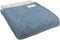 Plaid blauw met lichtgrijs, 100% wol. Model Boa