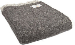 Plaid Boa Grijs (Charcoal) - 150x200 - Nieuw Wol - Tweedmill UK
