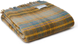 Plaid Cottage Mosterdgeel - 150x183 - Nieuw Wol - Tweedmill UK