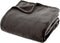 Plaid effen flanel flece deken - 180x230 cm - donkergrijs