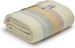 Plaid Gestreept Sleutelbloem (Primrose) - 150x183 - Nieuw Wol - Tweedmill UK