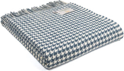 Plaid Houndstooth Blauw (Ink) - 150x183 - Nieuw Wol - Tweedmill UK