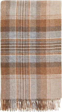 Plaid Kintyre Beige - Shetland Lamswol - 140x185 - Bronte by Moon Scotland