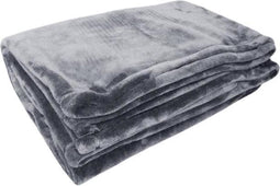 Plaid microflanelle 130x170 cm grijs