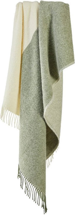 Plaid Moorland Groen Beige (Olive and Creame) - 150x183 - Nieuw Wol - Tweedmill UK