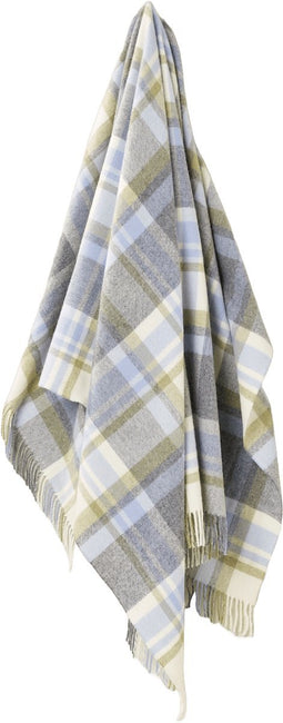 Plaid Portree Grijs Lichtblauw - Merino lamswol - 140x185 - Bronte by Moon Scotland