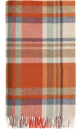 Plaid Portree Oranje - Merino lamswol - 140x185 - Bronte by Moon Scotland