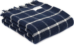 Plaid Ruiten Blauw - 150x183 - Nieuw Wol - Tweedmill UK