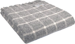 Plaid Ruiten Grijs - 150x183 - Nieuw Wol - Tweedmill UK