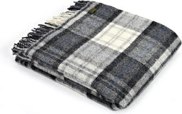 Plaid Tartan Cottage Grijs - 150x183 - Nieuw Wol - Tweedmill UK