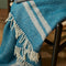 Plaid Visgraat 2 streep BlauwGroen (Teal) en Grijs - 150x183 - Nieuw Wol - Tweedmill UK