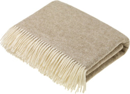 Plaid Visgraat Beige - Shetland Lamswol - 140x185 - Bronte by Moon Scotland