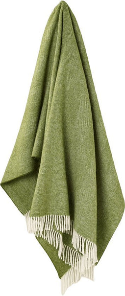 Plaid Visgraat Groen (Apple) - Shetland Lamswol - 140x185 - Bronte by Moon Scotland