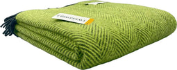 Plaid Visgraat Heldergroen met Donkergrijs - 150x183 - Nieuw Wol - Tweedmill UK