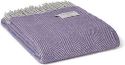 Plaid Visgraat Lavendel Paars met Grijs - 150x183 - Nieuw Wol - Tweedmill UK