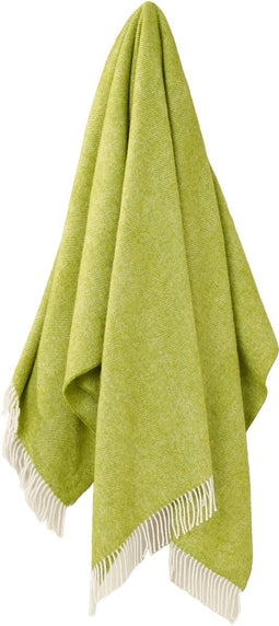 Plaid Visgraat Lime Groen - Shetland Lamswol - 140x185 - Bronte by Moon Scotland
