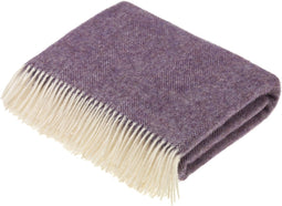 Plaid Visgraat Paars Lavendel - Shetland Lamswol - 140x185 - Bronte by Moon Scotland