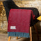 Plaid Visgraat Rood en Blauw (Strawberry & Petrol) - 150x183 - Nieuw Wol - Tweedmill UK