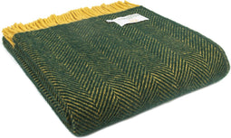 Plaid Visgraat Smaragd Groen en Mosterd Geel (Emerald and Mustard)