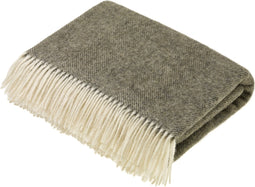 Plaid Visgraat Vintage Grijs - Shetland Lamswol - 140x185 - Bronte by Moon Scotland