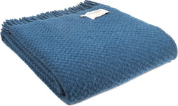 Plaid Wafer Blauw - 150x183 - Nieuw Wol - Tweedmill UK