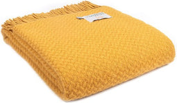 Plaid Wafer Mosterd geel (English Mustard) - 150x183 - Nieuw Wol - Tweedmill UK