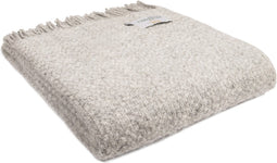 Plaid Wafer Zilver Grijs (Silver Grey) - 150x183 - Nieuw Wol - Tweedmill UK
