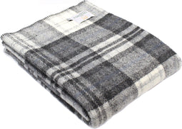 Plaid zonder franje Cottage Grijs - 150x183 - Nieuw Wol - Tweedmill UK