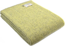 Plaid zonder franje Geel - 140x200 - Nieuw Wol - Tweedmill UK