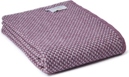 Plaid zonder franje Twill Paars met Grijs - 140x200 - Nieuw Wol - Tweedmill UK