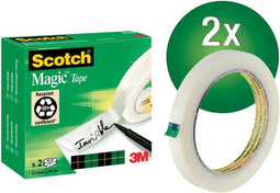 Plakband 3m scotch 810 12mmx66m magic onzichtbaar | Doos a 2 rol | 9 stuks