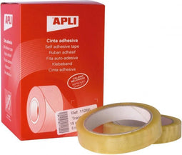 Plakband Apli Transparant 8 Onderdelen 19 mm x 66 m