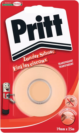 Plakband pritt 19mmx25m tape-it zonder schaar tr | 12 stuks