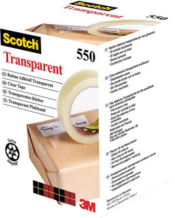 Plakband Scotch 550 19mmx66m transparant | 8 stuks