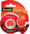 Plakband Scotch Crystal 600 19mmx15m transparant + afroller | 12 stuks