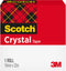 Plakband Scotch Crystal 600 19mmx33m transparant | 12 stuks