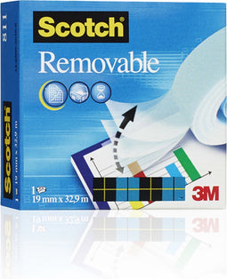 Plakband Scotch Magic 811 19mmx33m onzichtbaar verwijderbaar mat | 12 stuks