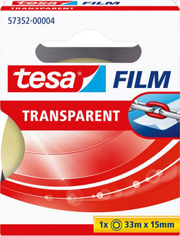 Plakband Tesa film 15mmx33m transparant doosje