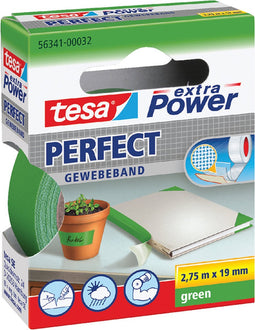 Plakband Tesa textiel 19mmx2.75m groen