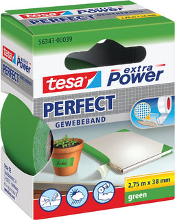 Plakband Tesa textiel 38mmx2.75m groen | 6 stuks