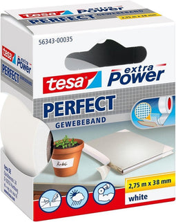 Plakband Tesa textiel 38mmx2.75m wit