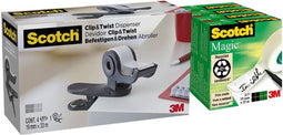 Plakbandhouder Scotch Clip C19 donkergrijs + 4rol magic tape 19mmx33m