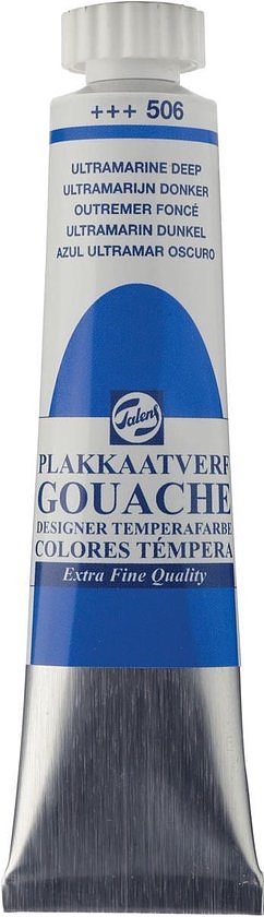 Plakkaatverf - 506 Ultramarijn donker - Gouache extra fine - Talens - 20 ml