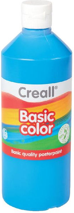 Plakkaatverf creall basic blauw 500ml | Fles a 500 milliliter | 6 stuks
