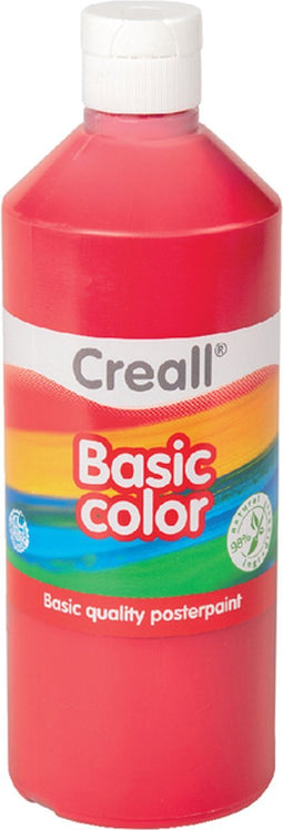 Plakkaatverf creall basic donkerrood 500ml | Fles a 500 milliliter | 6 stuks