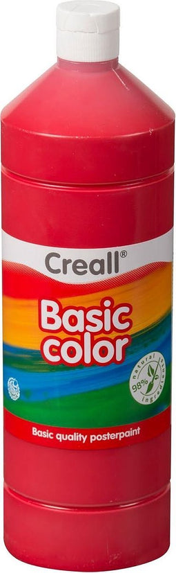 Plakkaatverf creall basic lichtrood 1000ml | Fles a 1000 milliliter