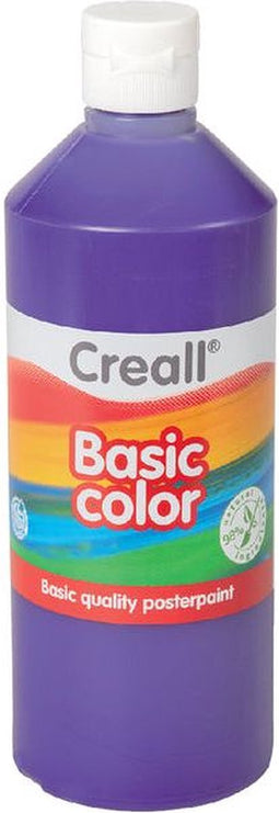 Plakkaatverf creall basic paars 500ml | Fles a 500 milliliter | 6 stuks