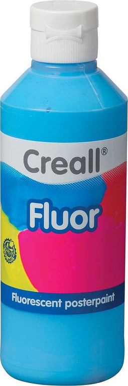 Plakkaatverf creall fluor 07 blauw - 6 stuks