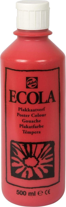 Plakkaatverf Ecola flacon van 500 ml, karmijnrood